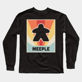 Vintage MEEPLE Boardgame Design Long Sleeve T-Shirt